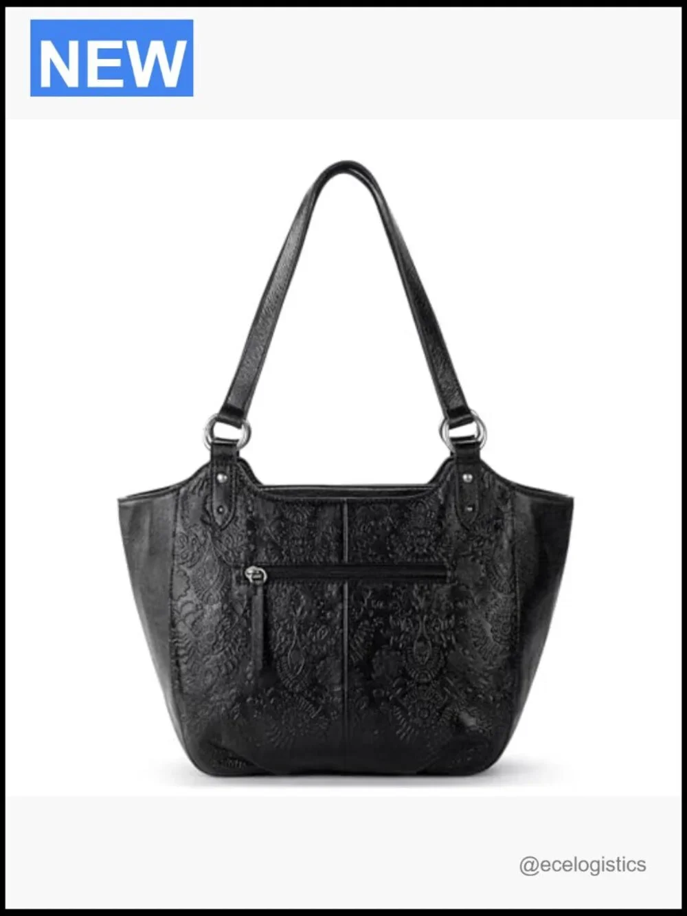 Medium leather satchel shoulder bag for travel with multiple pockets